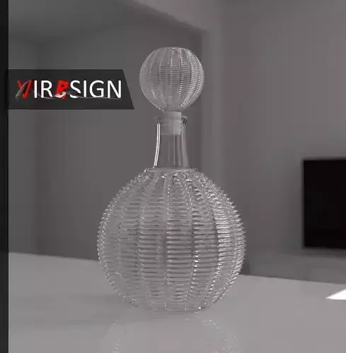 Bottle glass decanter on table