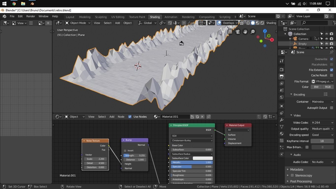 Retrowave 80s style 3D Scene Blender EEVEE Low-poly 3D model_3