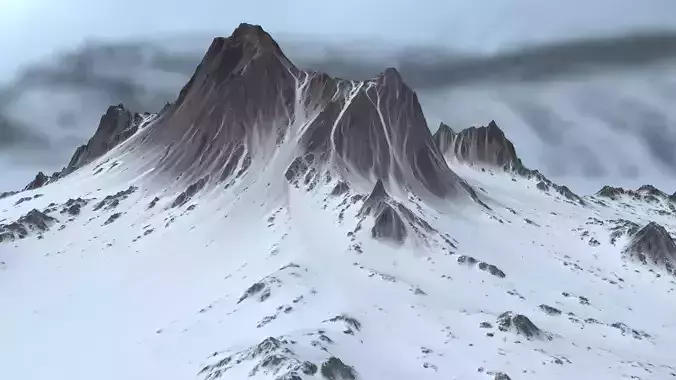 Snow  Mountain Low-poly 3D model
