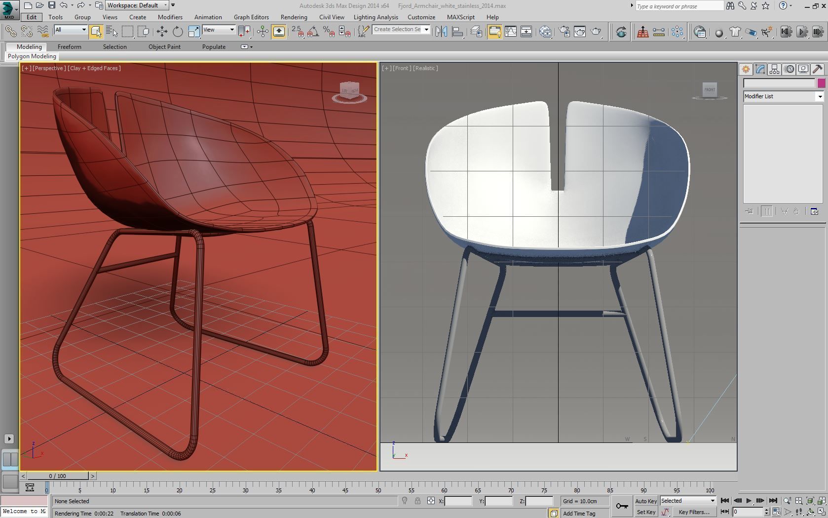Fjord armchair stainless 3D model_6