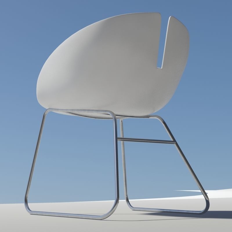Fjord armchair stainless 3D model_5