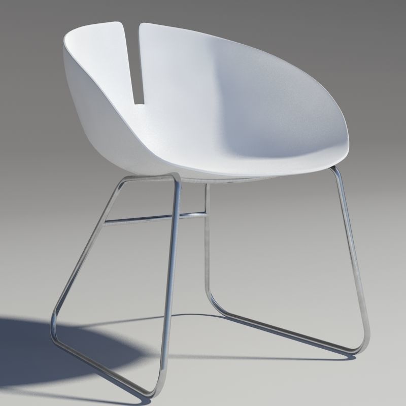 Fjord armchair stainless 3D model_2
