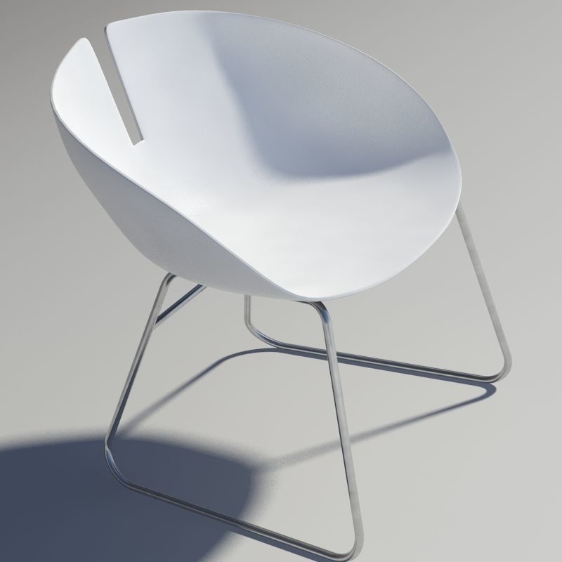 Fjord armchair stainless 3D model_3