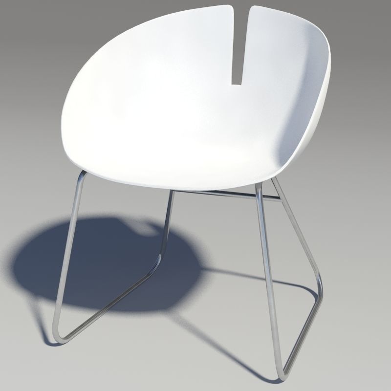 Fjord armchair stainless 3D model_1