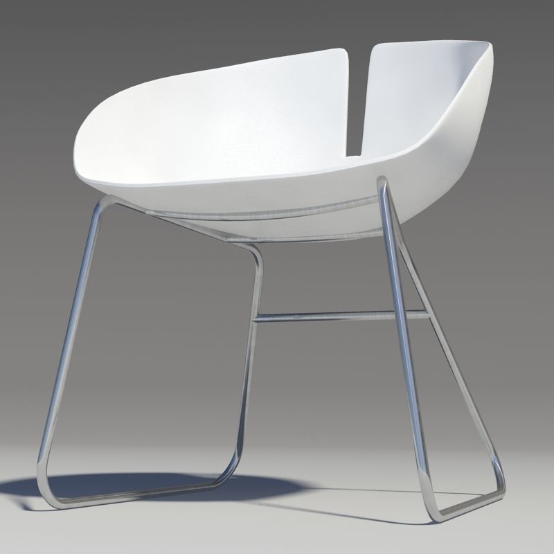 Fjord armchair stainless 3D model_4