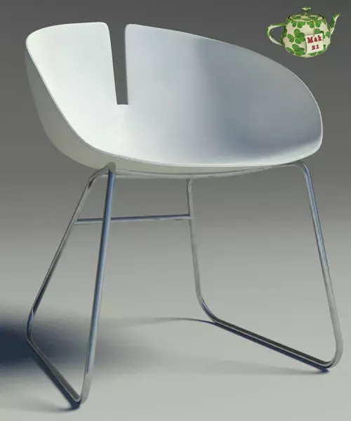 Fjord armchair stainless 3D model_0