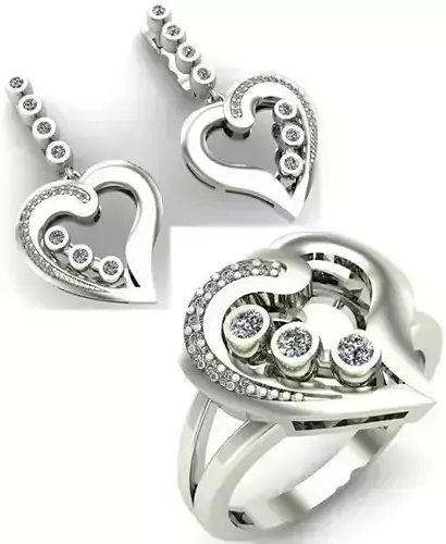 WOMAN SET RING AND EARRINGS