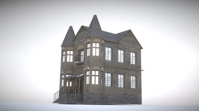 Old house Low-poly 3D model 4