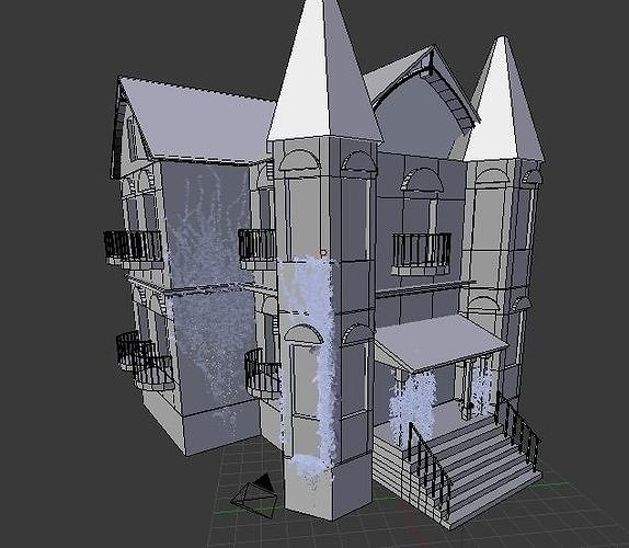 Old house Low-poly 3D model 7