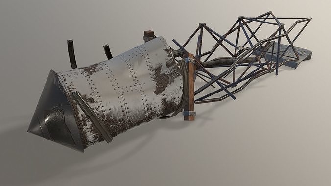 Ruined Water Tower Low-poly 3D model