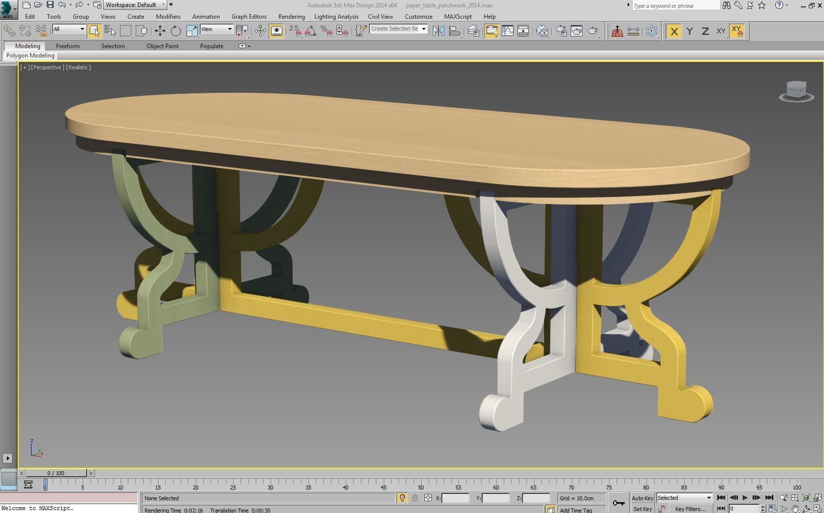 Paper Table Patchwork 3D model_7