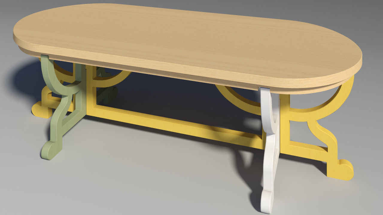 Paper Table Patchwork 3D model_3
