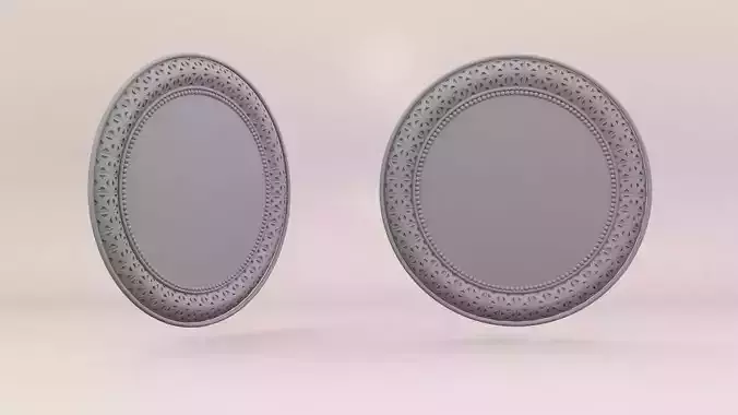 Mirror pair of oval mirrors
