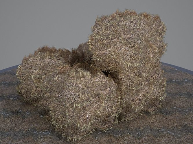 Hay and Haystack Props - PBR and Game Ready Low-poly 3D model 5