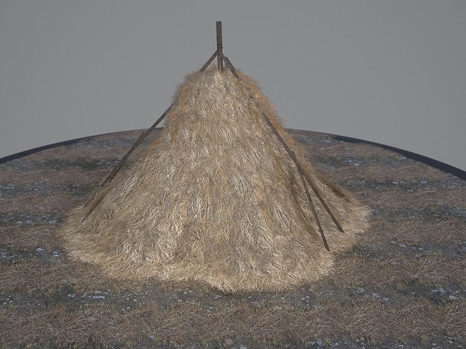 Hay and Haystack Props - PBR and Game Ready Low-poly 3D model 3