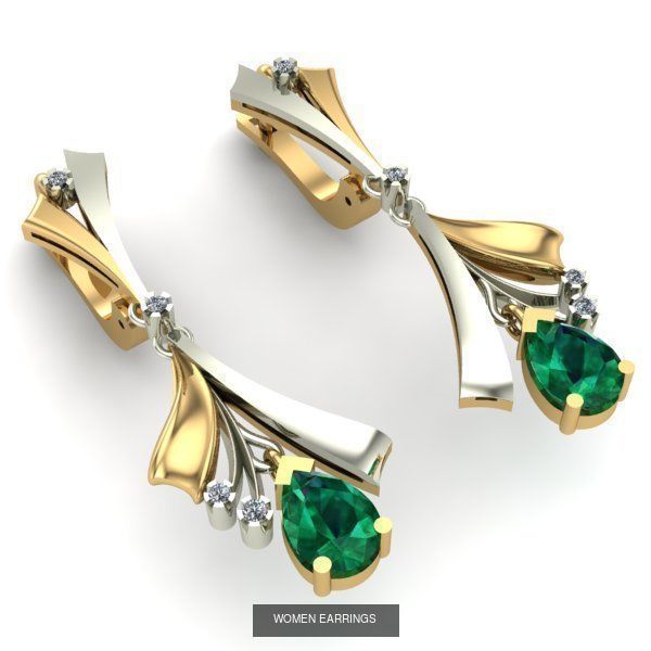 WOMAN SET RING AND EARRINGS 3D Model Collection_2