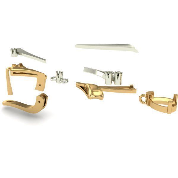 WOMAN SET RING AND EARRINGS 3D Model Collection_8