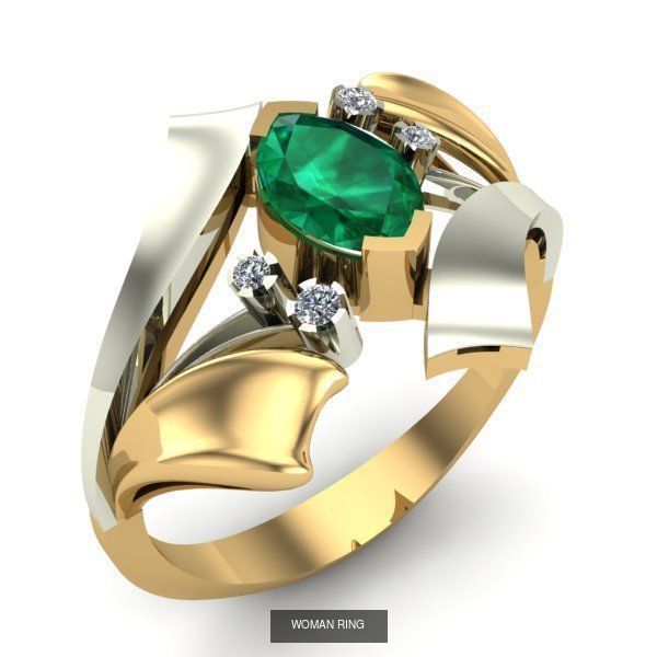 WOMAN SET RING AND EARRINGS 3D Model Collection_1