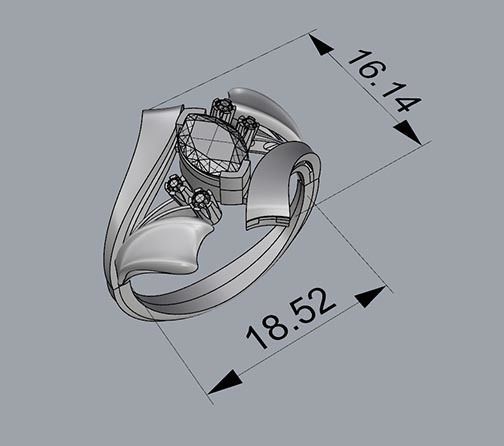 WOMAN SET RING AND EARRINGS 3D Model Collection_9