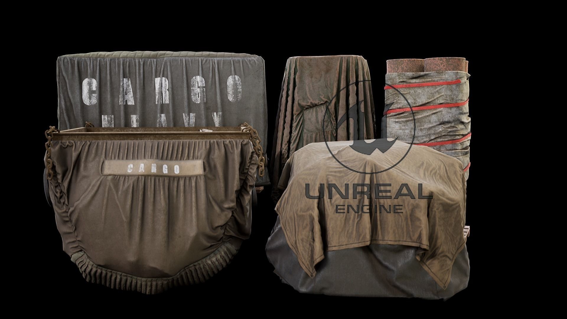 Fabric Cargo Pack Vol 01 Low-poly 3D model_5