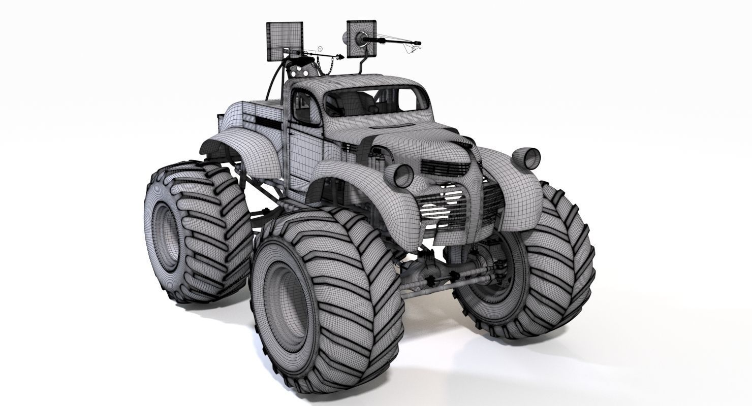 Bigfoot monster truck 3D model_3