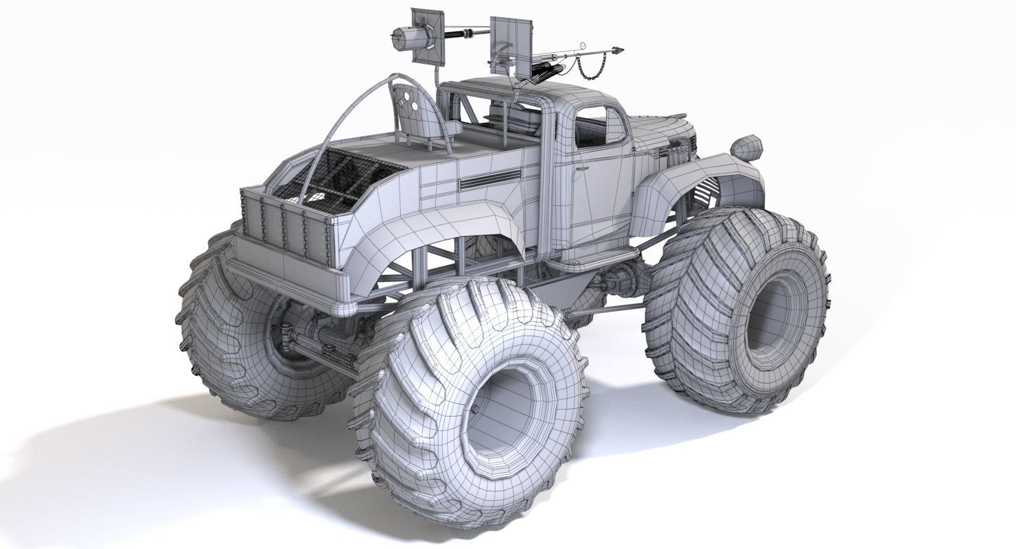 Bigfoot monster truck 3D model_4