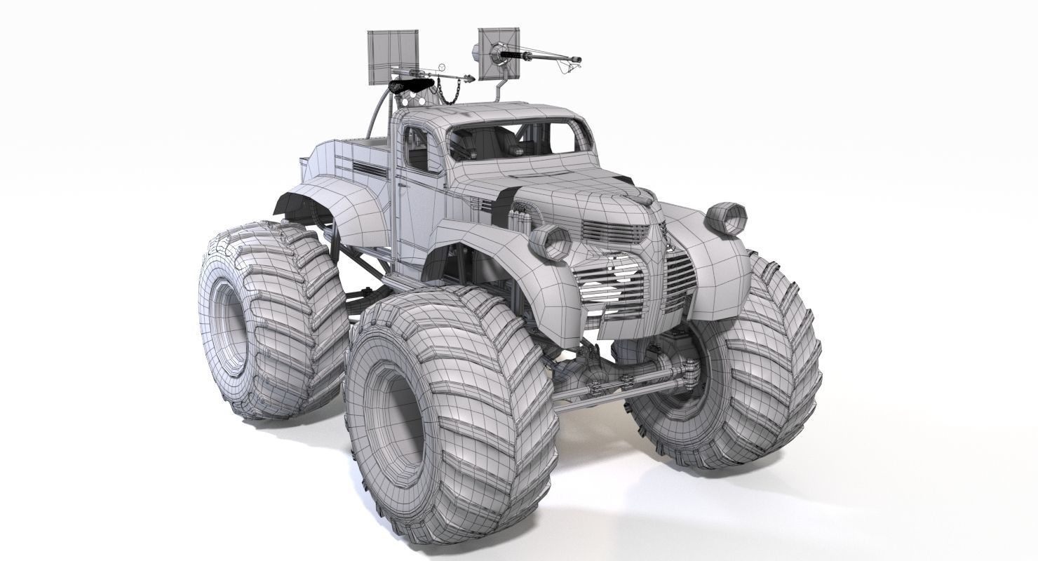 Bigfoot monster truck 3D model_2