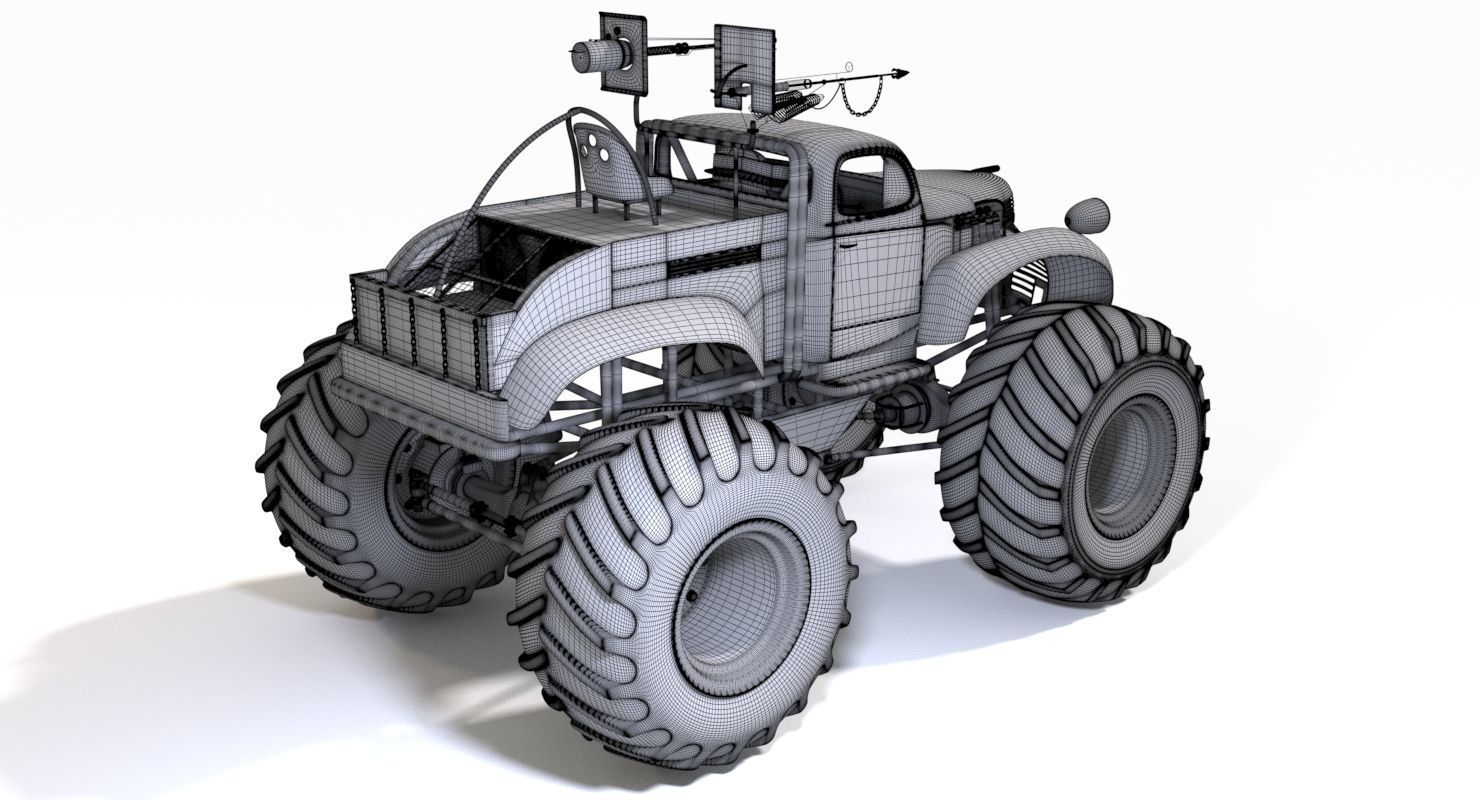 Bigfoot monster truck 3D model_5