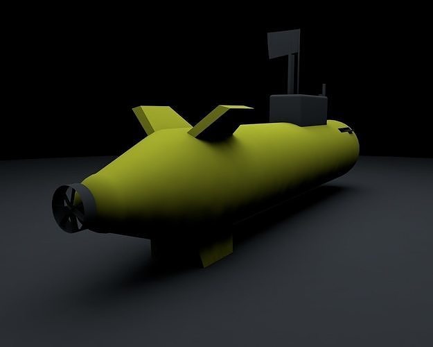 low-poly submarine model Low-poly 3D model