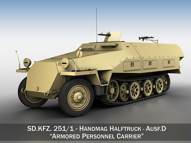 SDKFZ 251 - Ausf D - Half-track  3D model