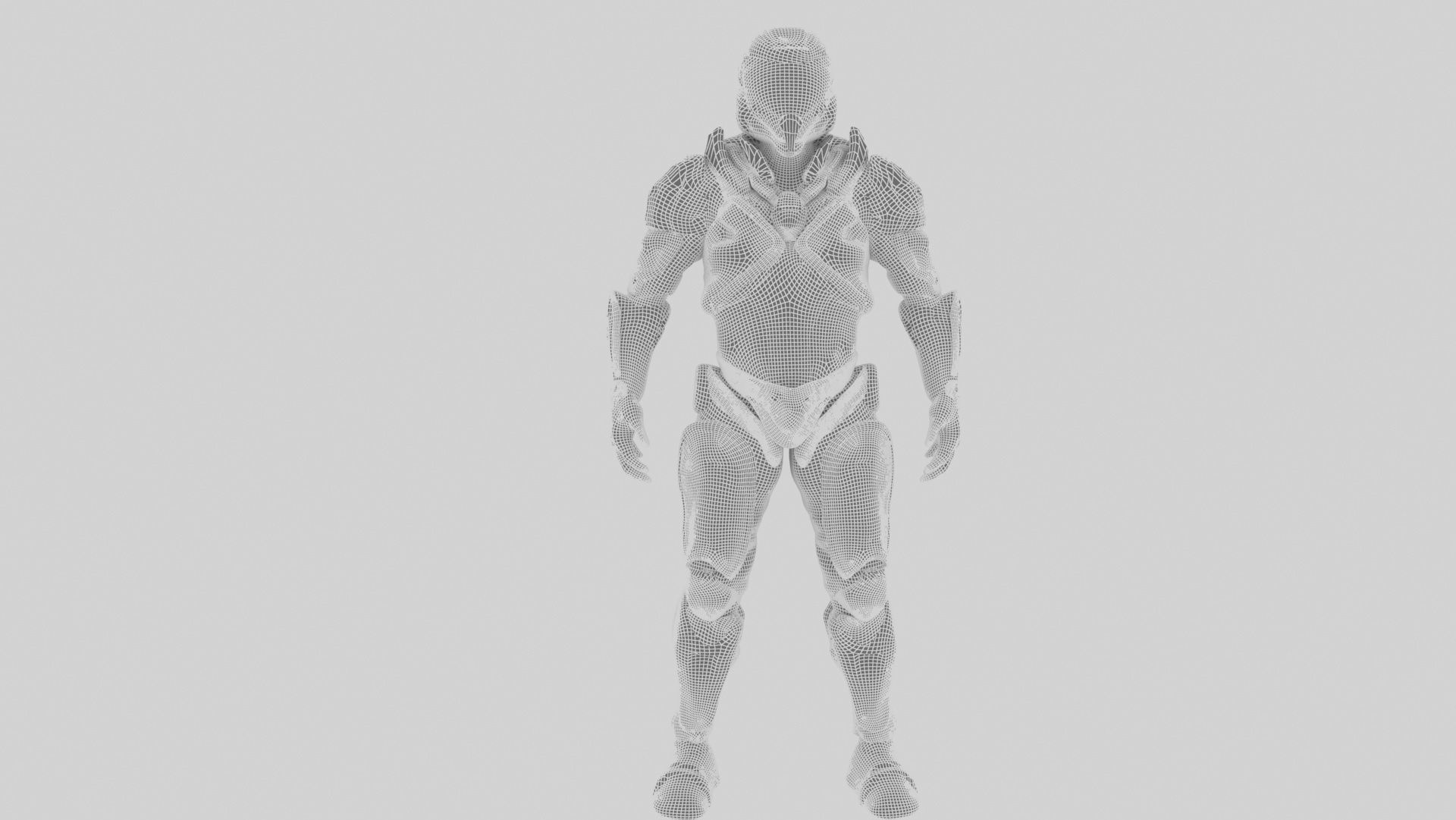 Cyborg suit Low-poly 3D model_10