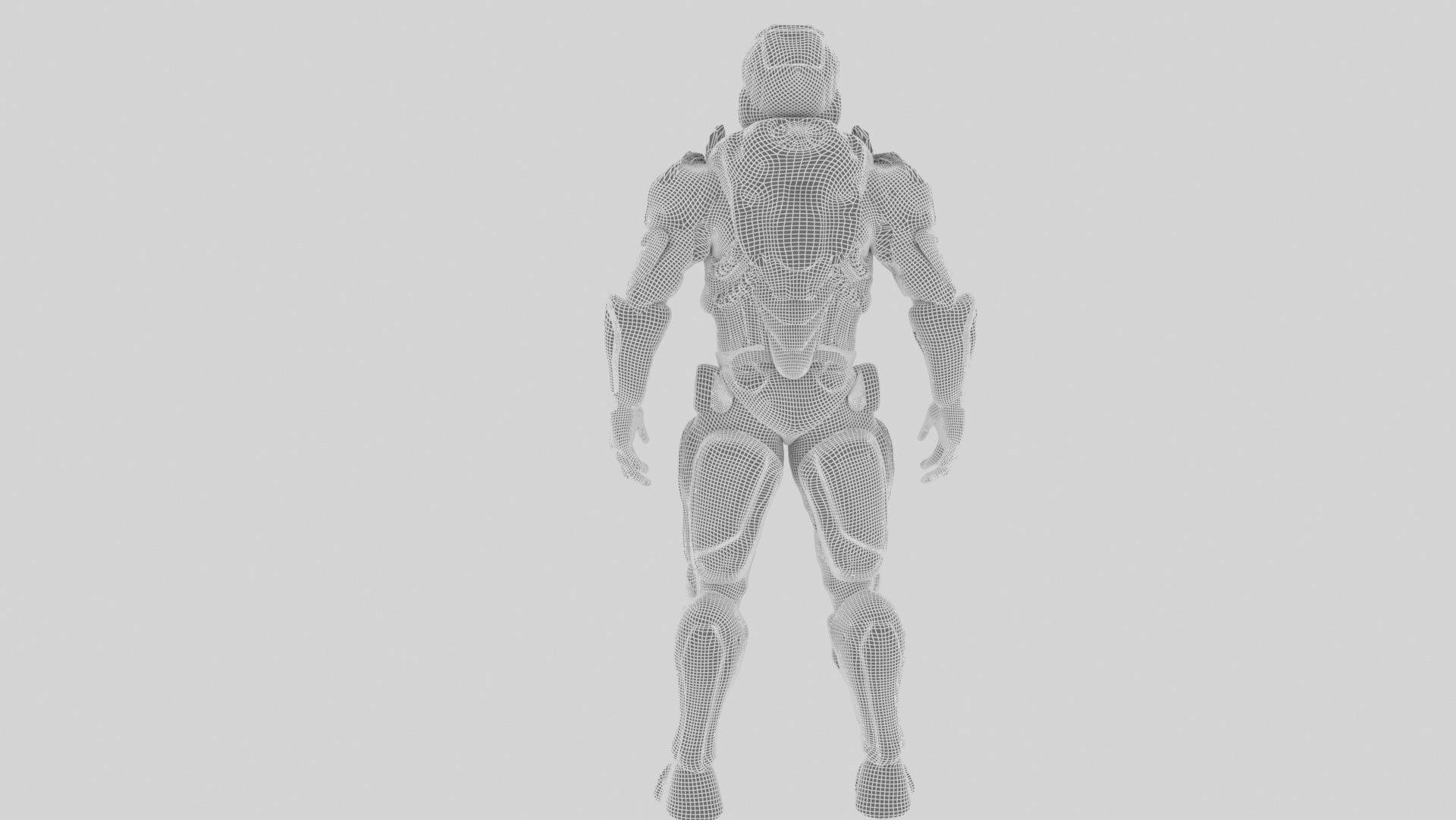 Cyborg suit Low-poly 3D model_11
