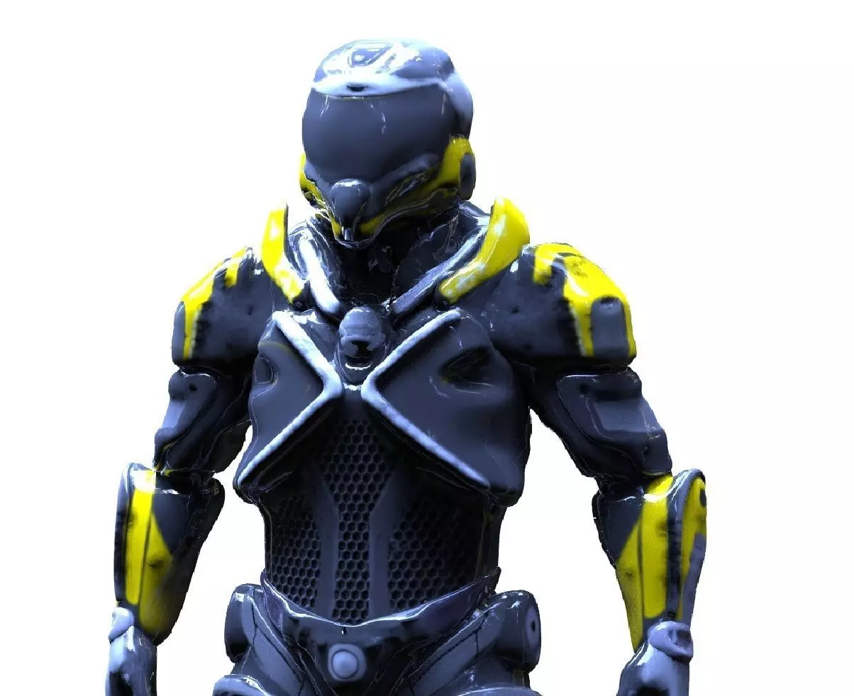 Cyborg suit Low-poly 3D model_0