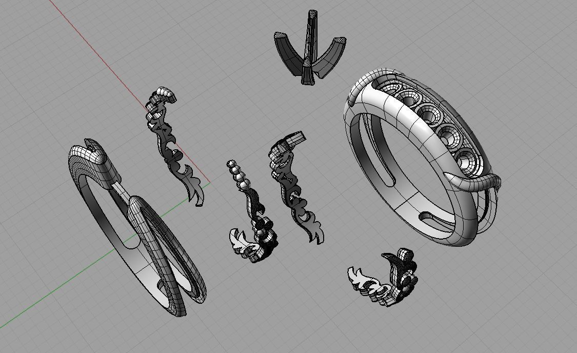 Diamond  Ring 3D print model 3D print model_18