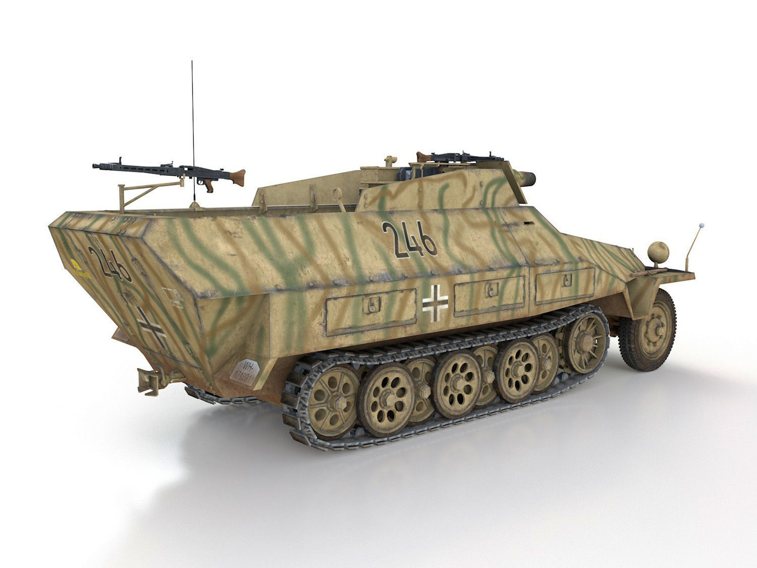 SDKFZ 251 - Ausf D - Stummel - 246 3D model_6