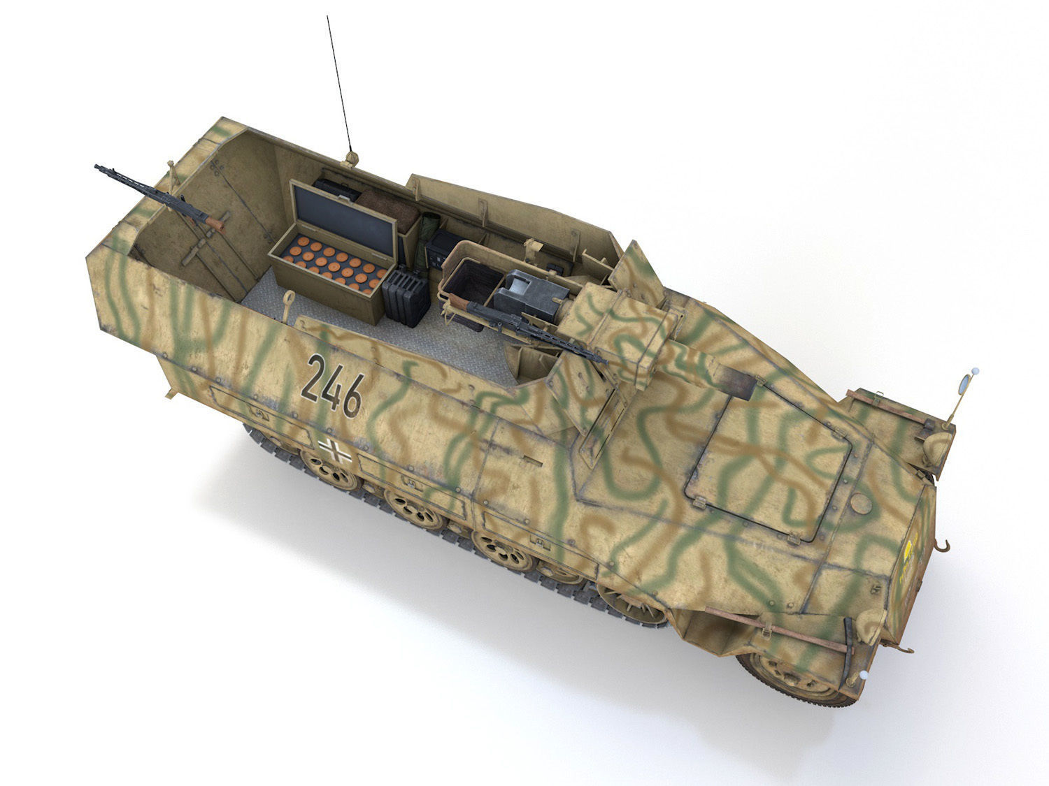 SDKFZ 251 - Ausf D - Stummel - 246 3D model_7