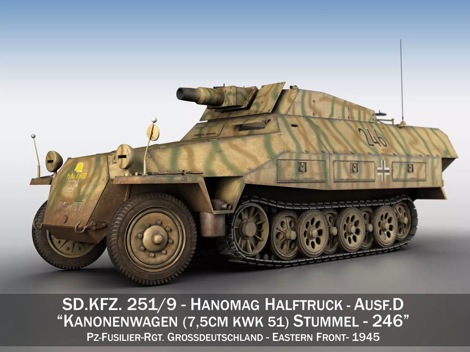 SDKFZ 251 - Ausf D - Stummel - 246 3D model_0