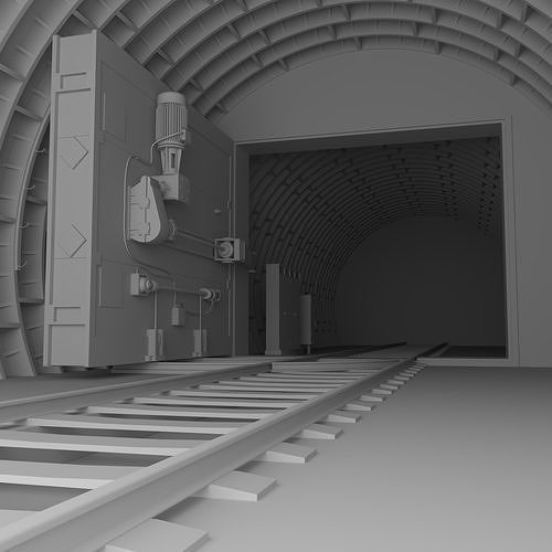 Sealed gates in the subway 3D model
