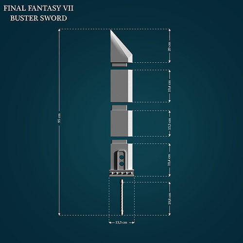 Buster Sword from Final Fantasy VII 3D print model
