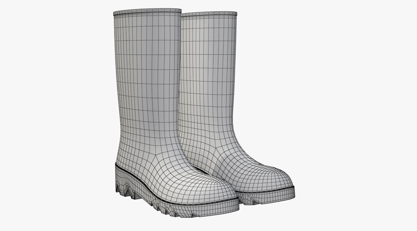 Rubber Boots  PBR Low-poly 3D model_8