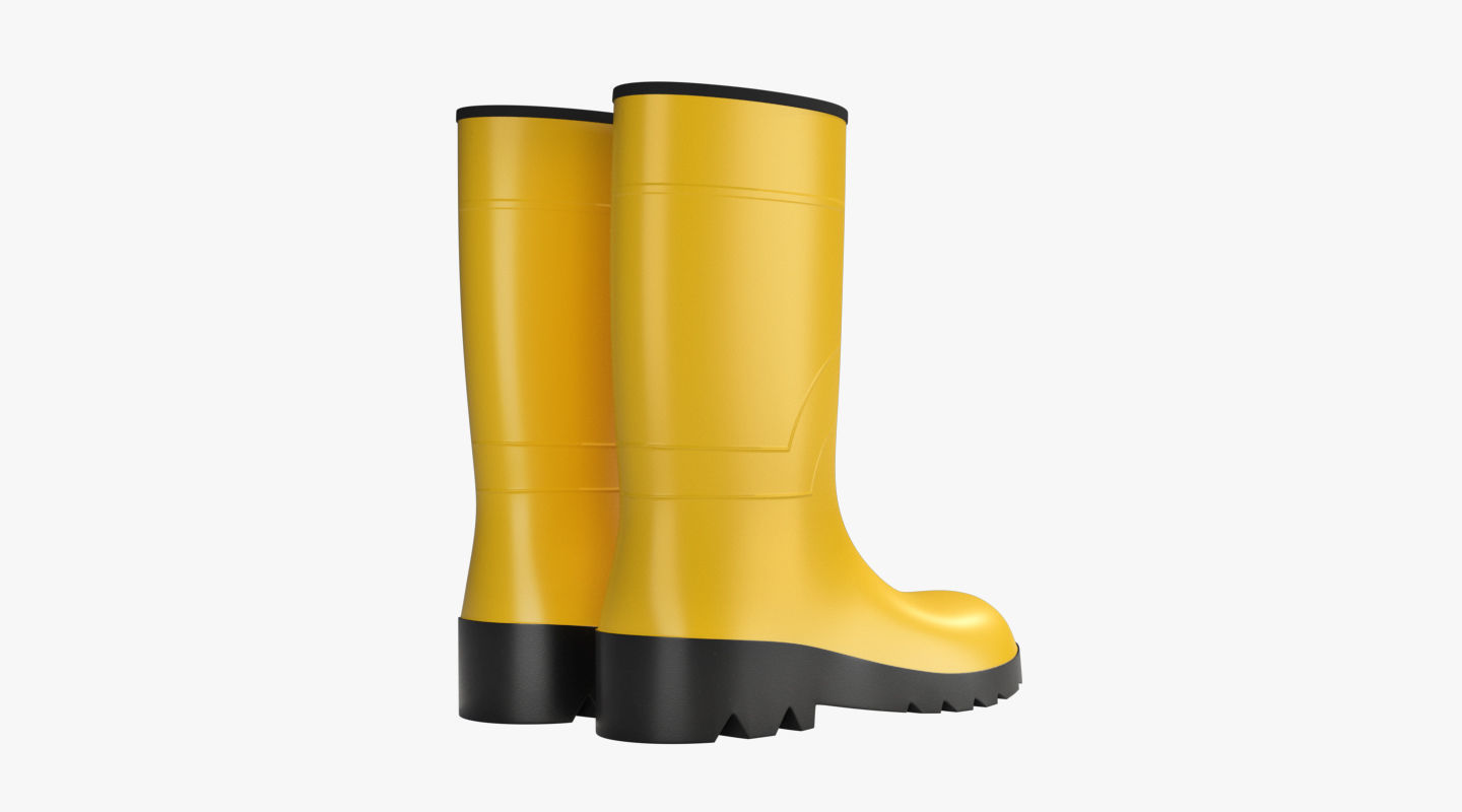 Rubber Boots  PBR Low-poly 3D model_3