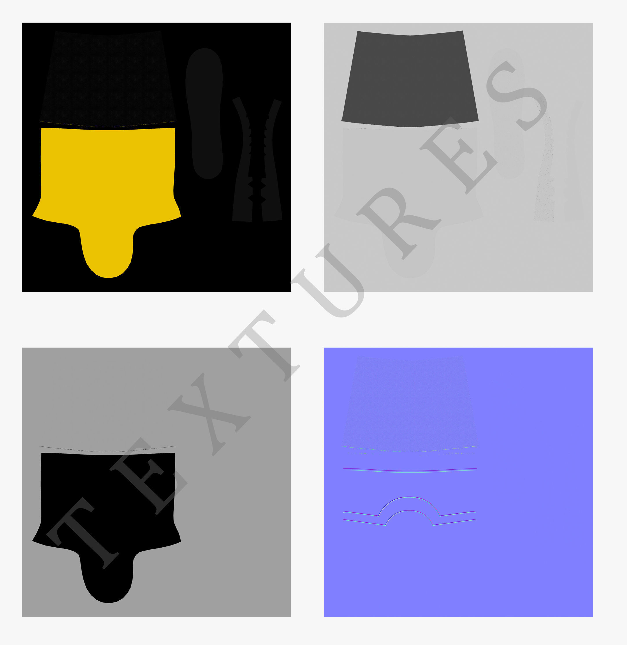 Rubber Boots  PBR Low-poly 3D model_16