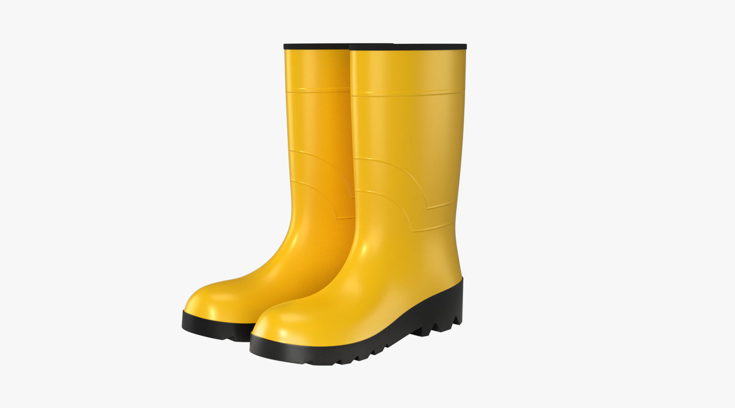 Rubber Boots  PBR Low-poly 3D model_2