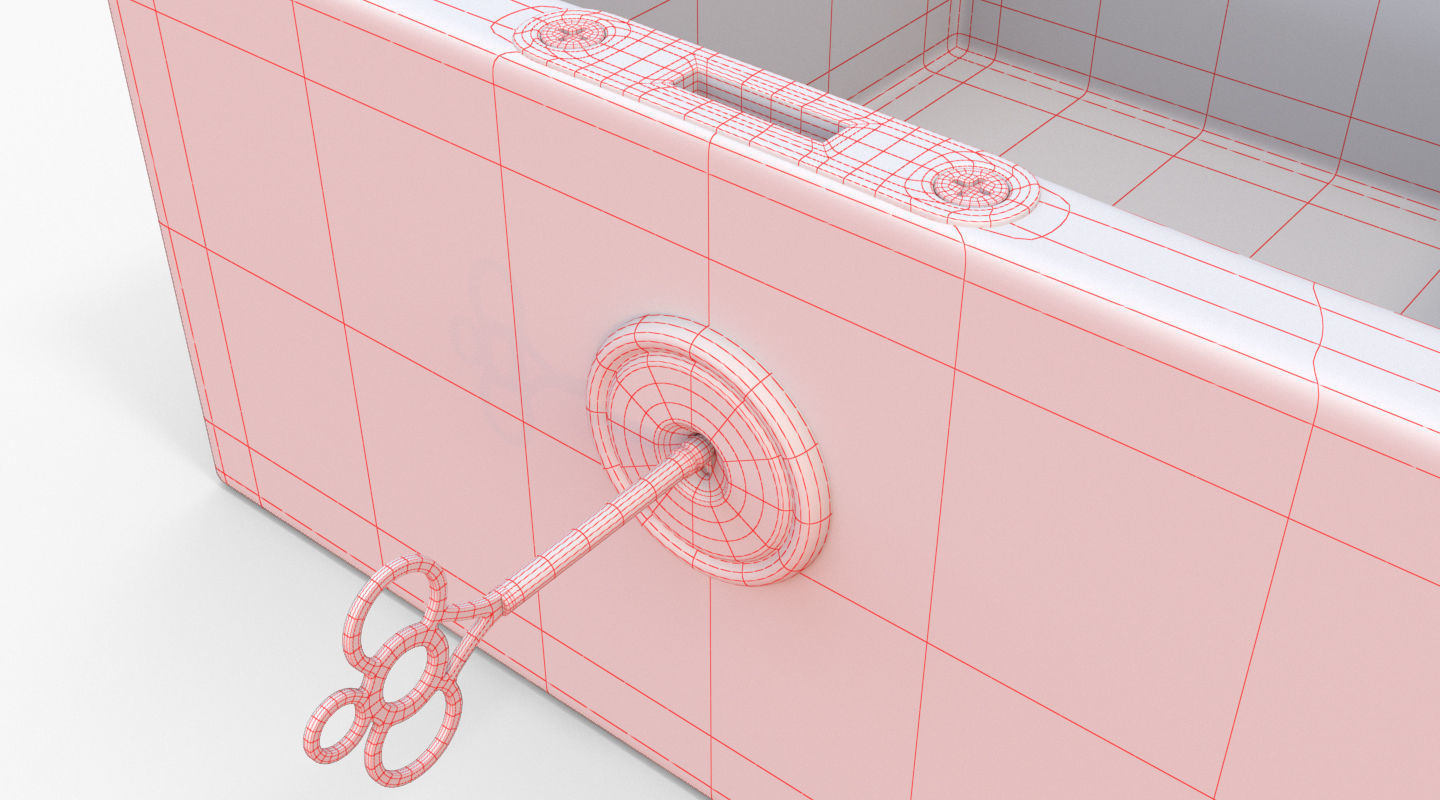 chest open wooden box Low-poly 3D model_10