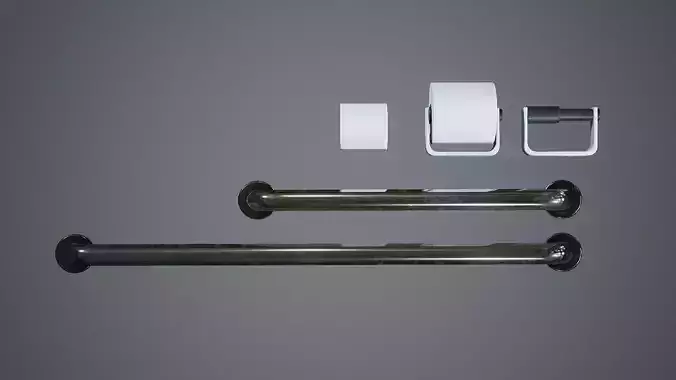 Bathroom Items icluding Rails Toilet Roll Toilet Roll Holster