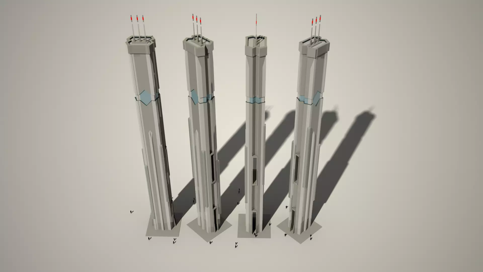 Iso Tower03 Low-poly 3D model_0