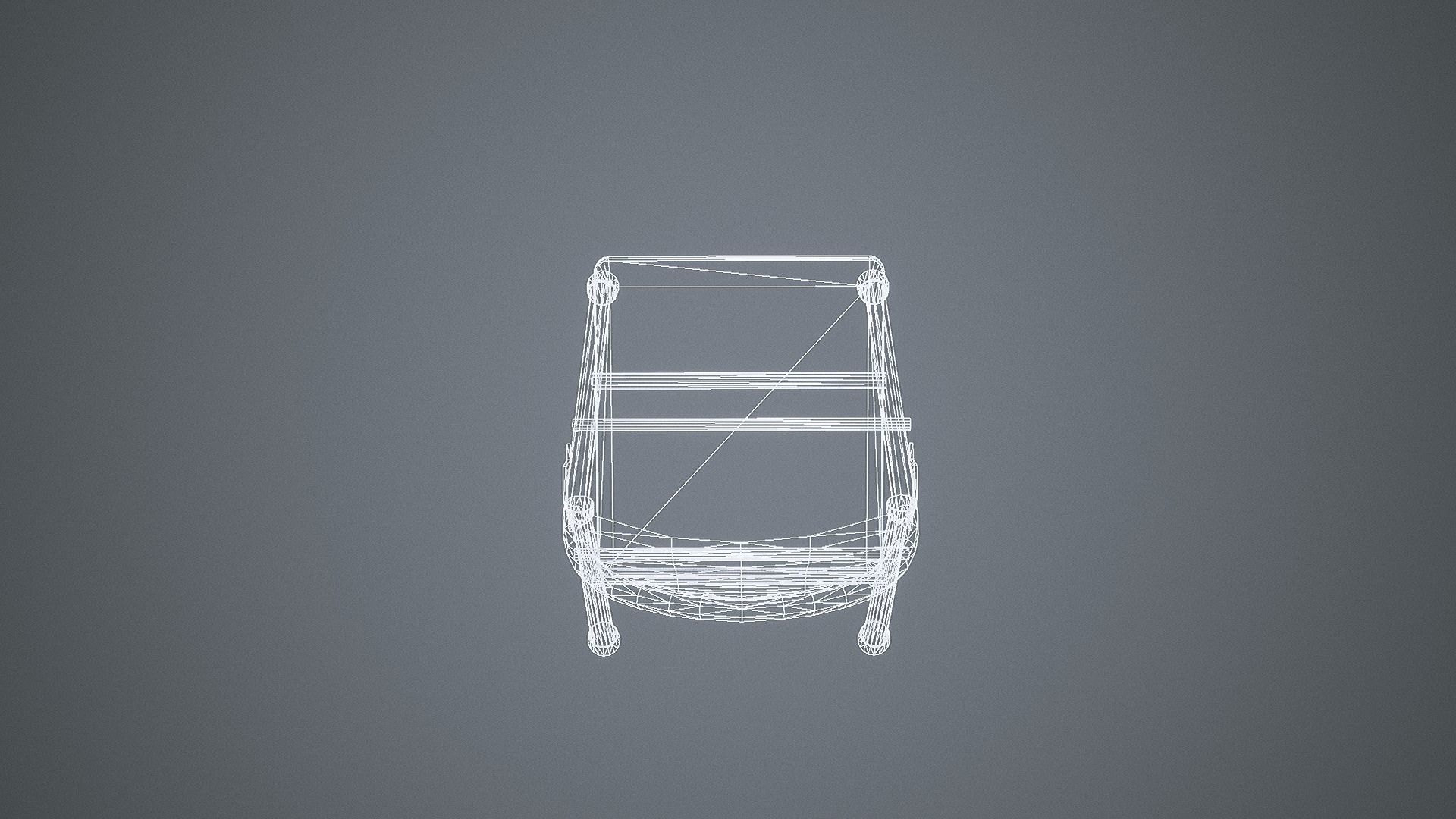 Folding Chair Low-poly 3D model_19