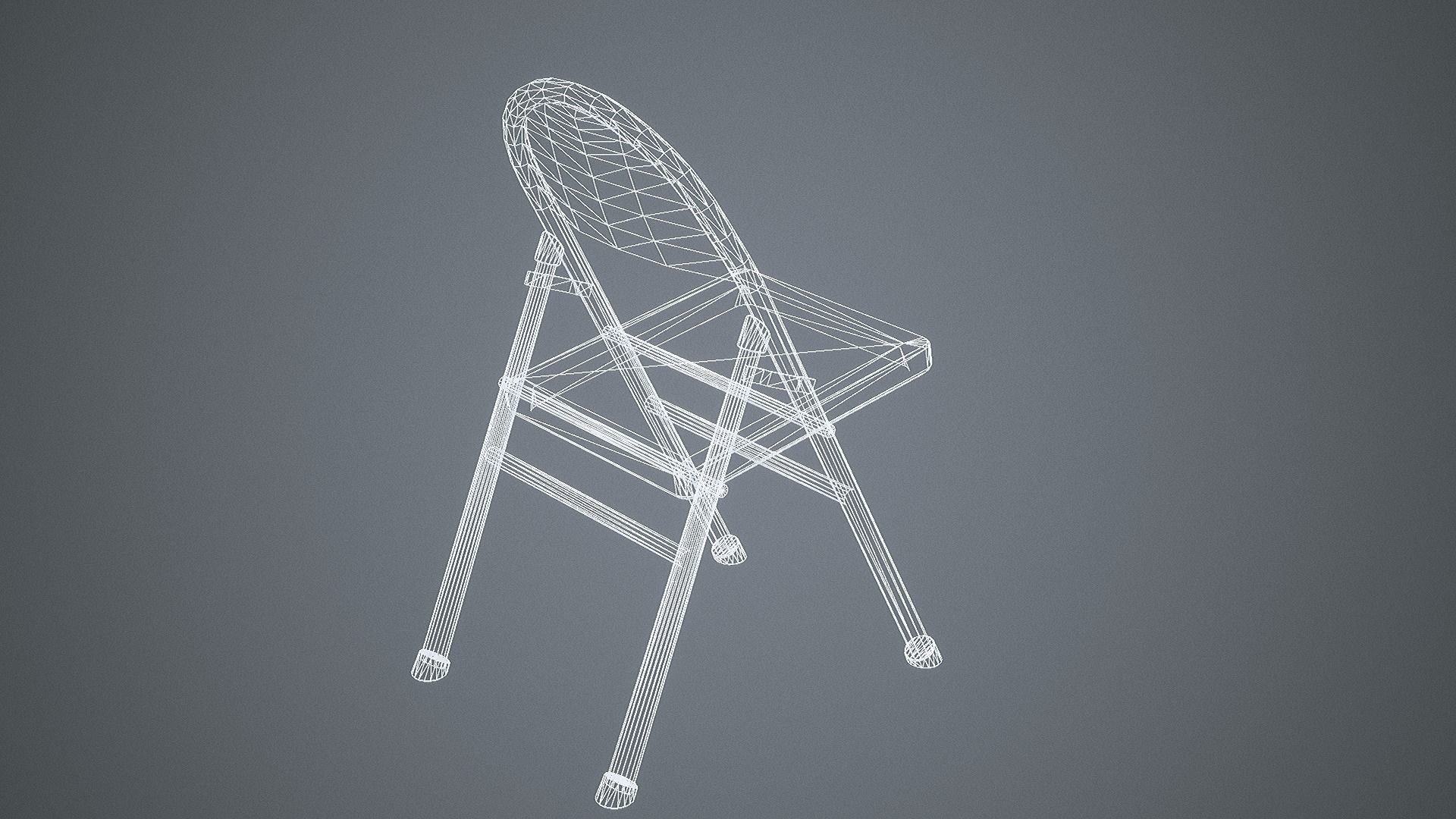 Folding Chair Low-poly 3D model_21