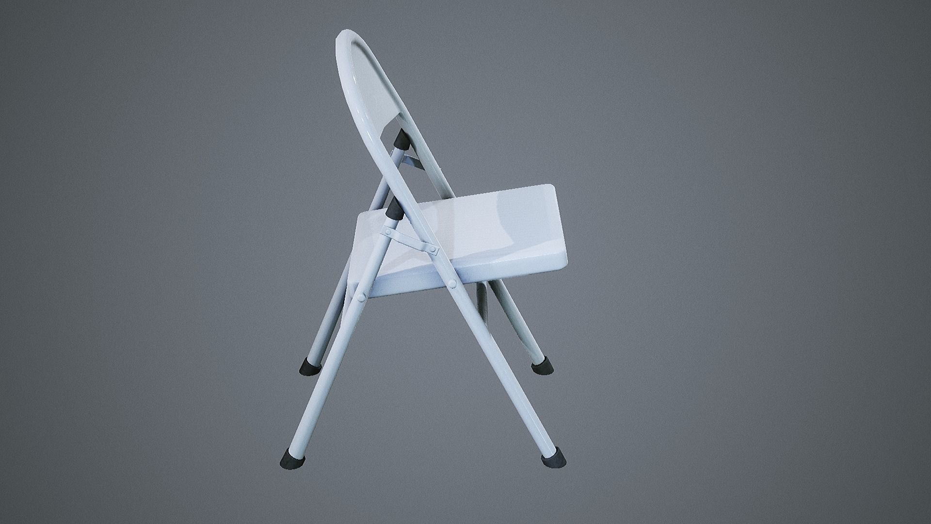 Folding Chair Low-poly 3D model_2