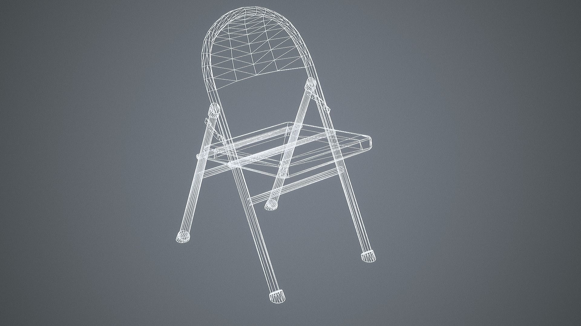 Folding Chair Low-poly 3D model_22